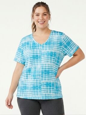 NWT Be Inspired Tie Dye V-Neck Short Sleeve Tee